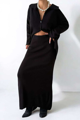 ONE COLOR KNITTED WOMEN SET BLACK/ E ZEZE 