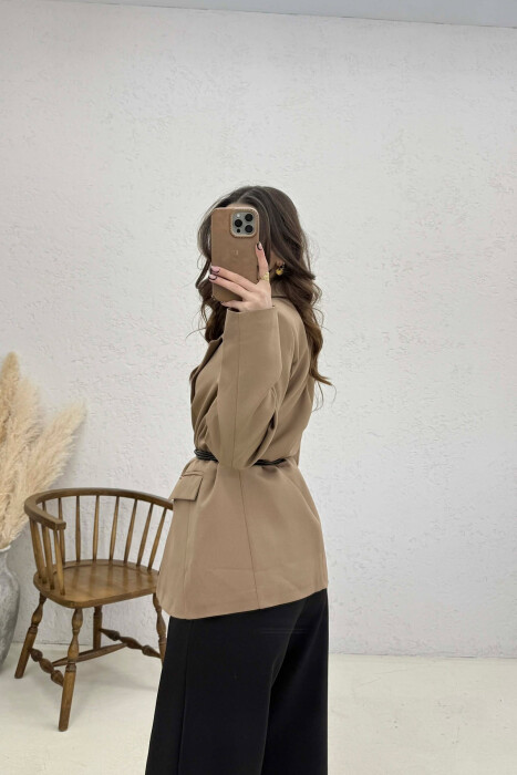 ONE COLOR LACING DETAIL WOMAN JACKET BEIGE/BEZHE - 4