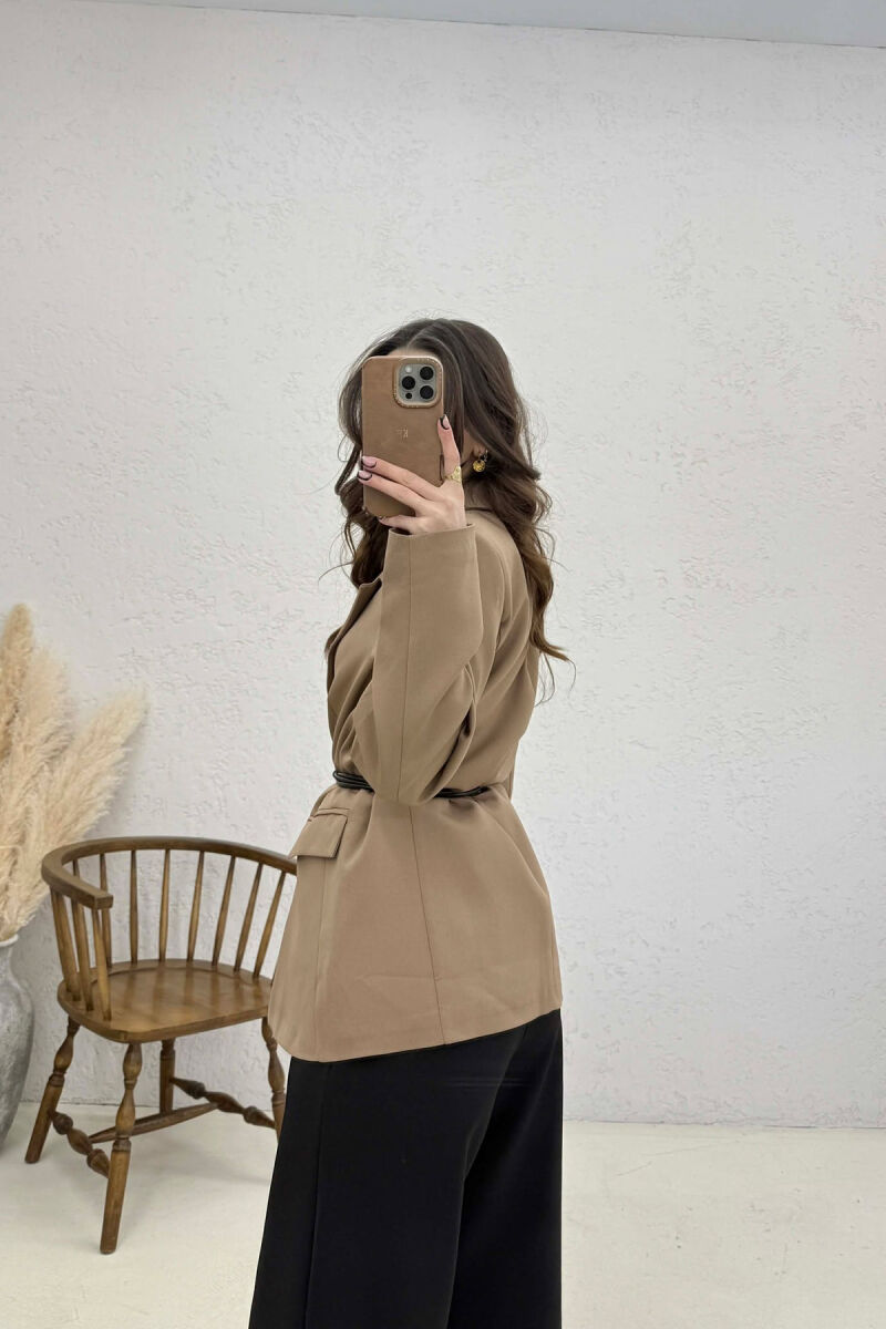 ONE COLOR LACING DETAIL WOMAN JACKET BEIGE/BEZHE - 4