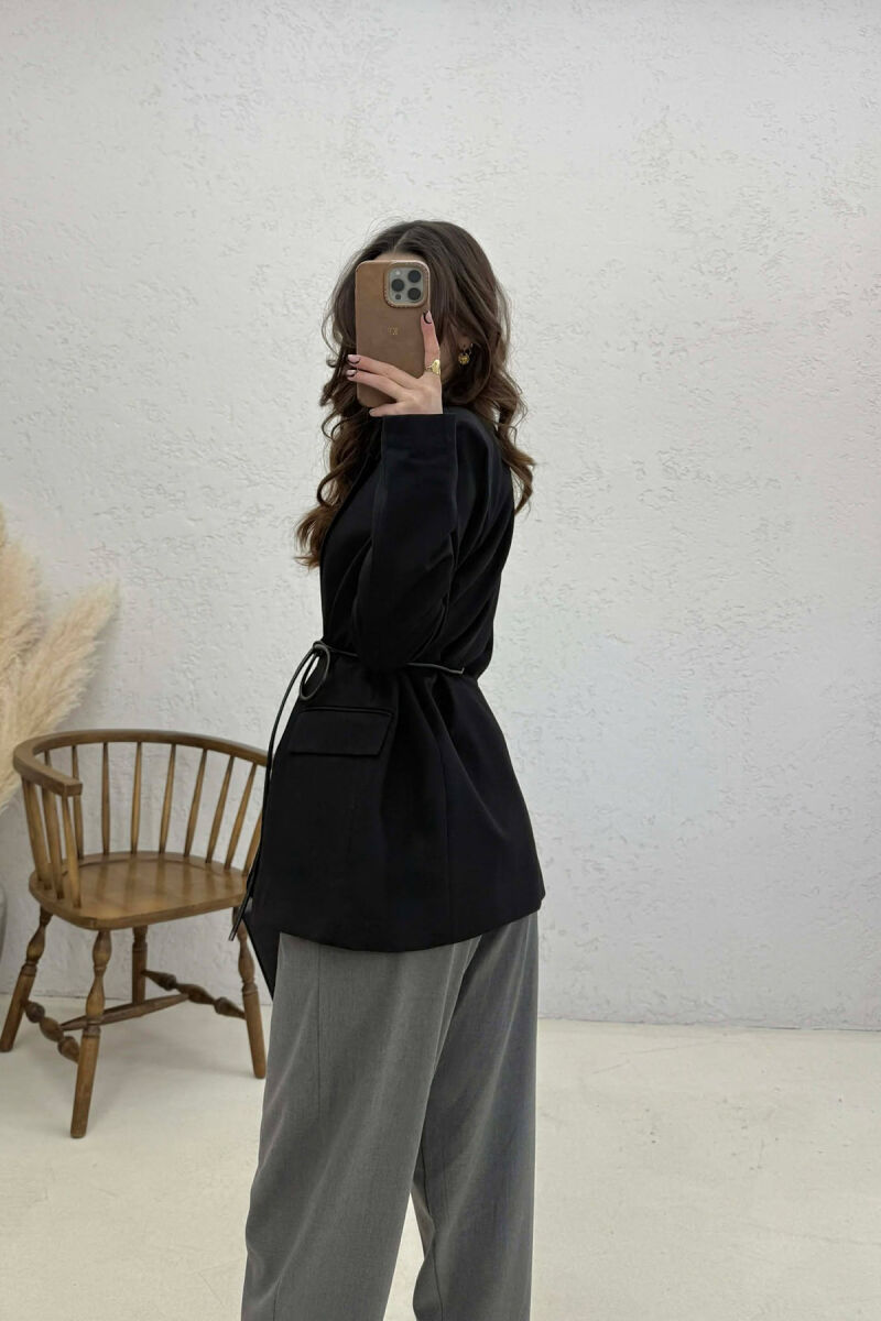 ONE COLOR LACING DETAIL WOMAN JACKET BLACK/ E ZEZE - 3