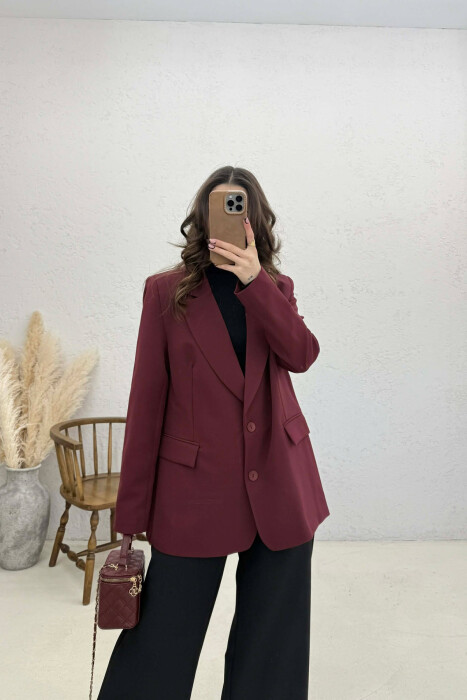 ONE COLOR LACING DETAIL WOMAN JACKET BURGUNDY/VISHNJE 