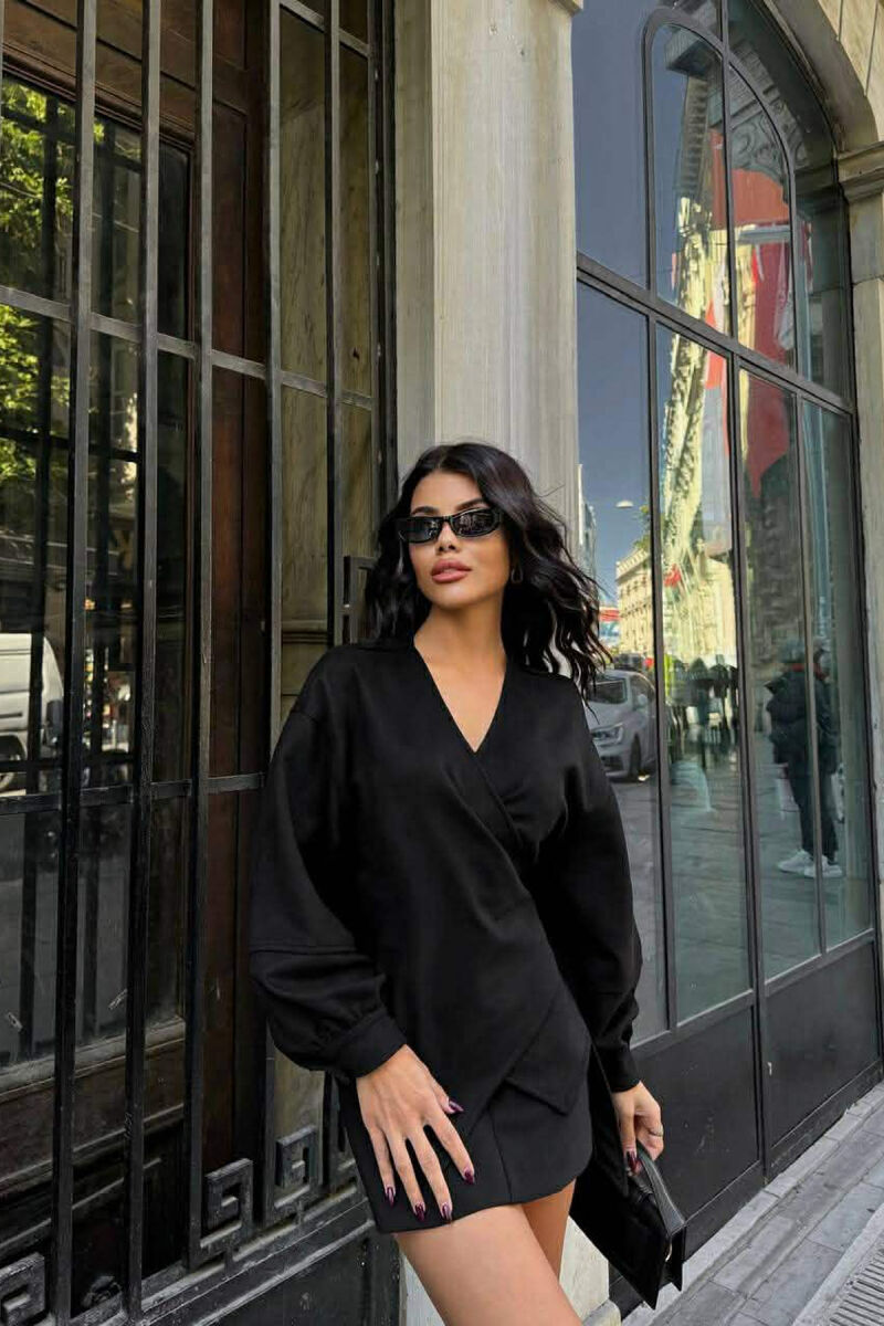 ONE COLOR LACING DETAIL WOMEN SHIRT BLACK/ E ZEZE - 3