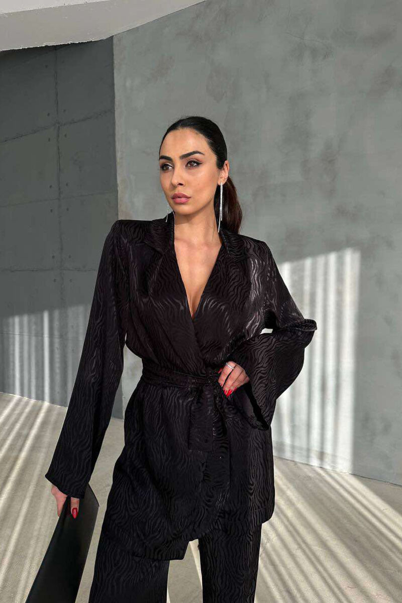 ONE COLOR LACING JACKET+TROUSERS WOMEN SET BLACK/ E ZEZE - 2