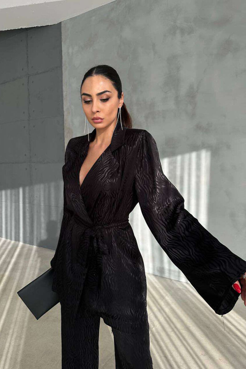 ONE COLOR LACING JACKET+TROUSERS WOMEN SET BLACK/ E ZEZE - 4
