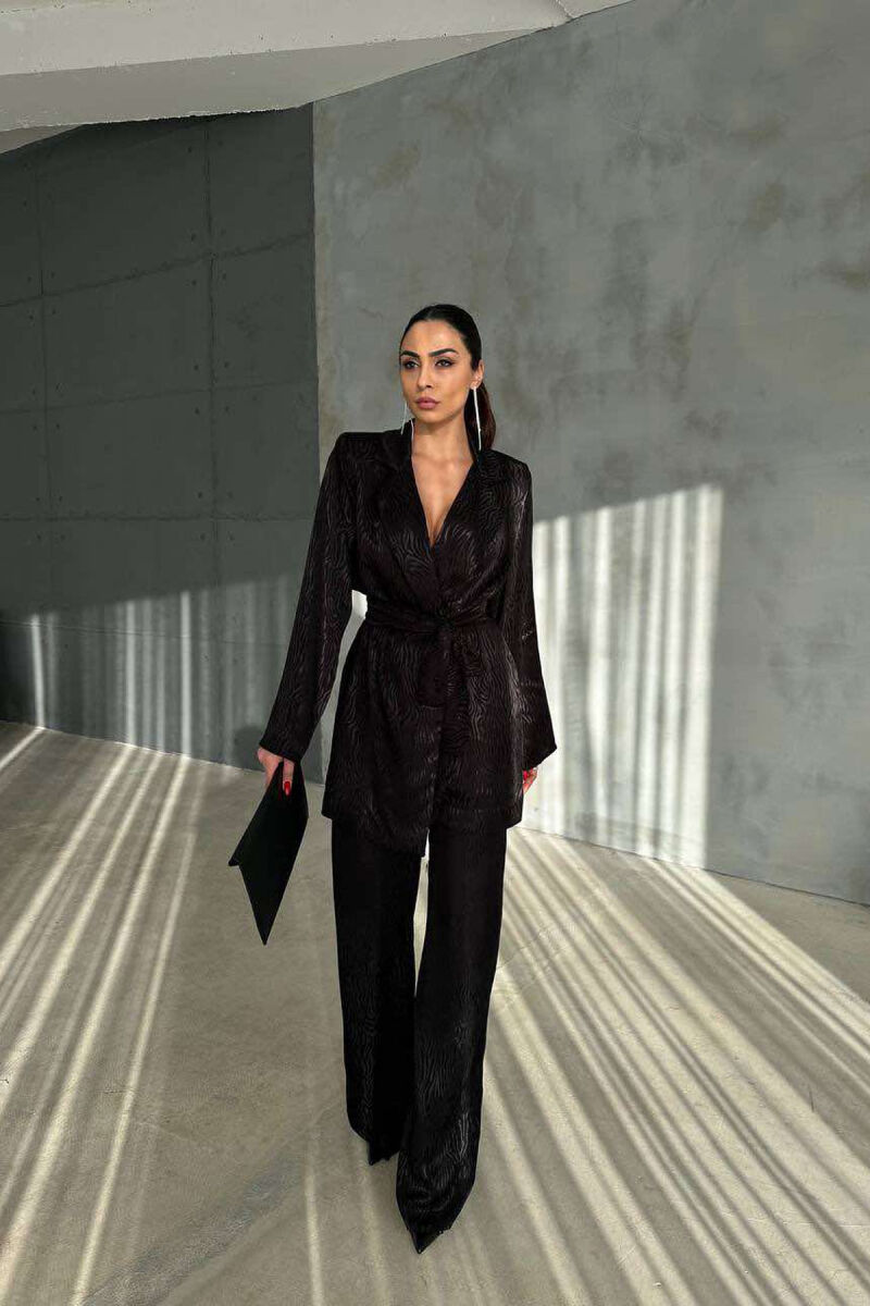 ONE COLOR LACING JACKET+TROUSERS WOMEN SET BLACK/ E ZEZE - 5