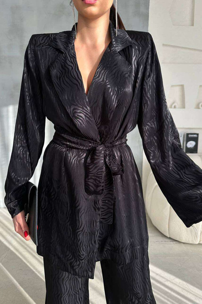ONE COLOR LACING JACKET+TROUSERS WOMEN SET BLACK/ E ZEZE - 6