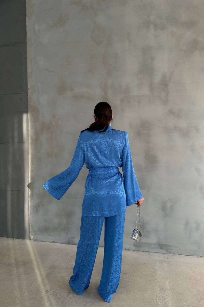 ONE COLOR LACING JACKET+TROUSERS WOMEN SET BLUE/BLU - 2