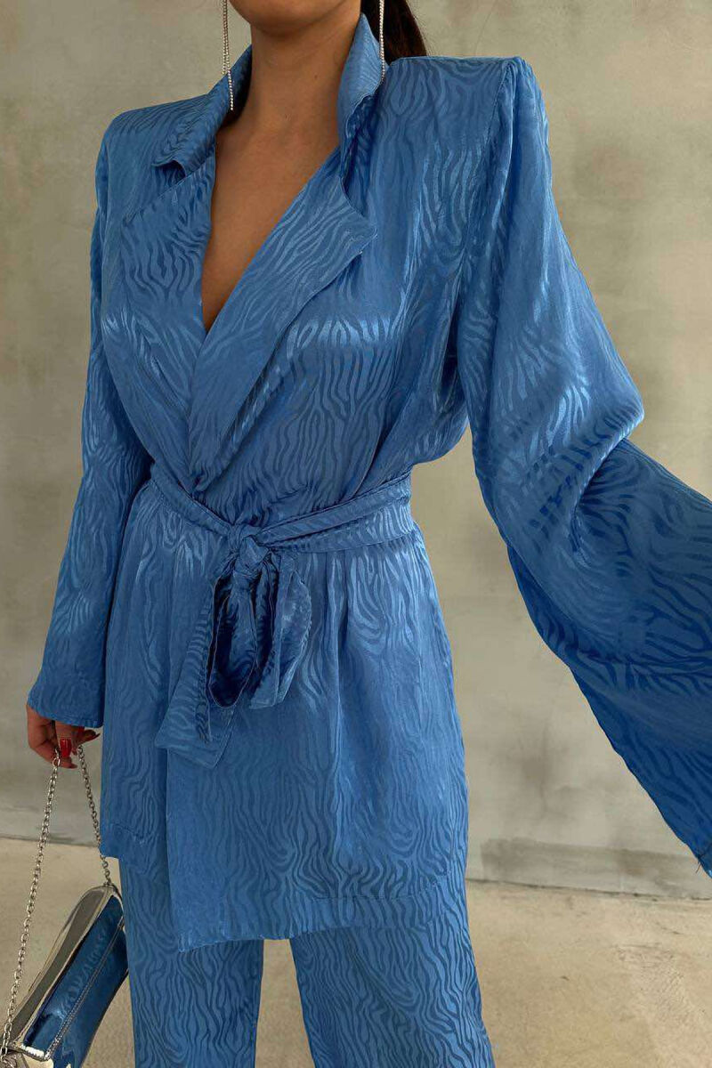 ONE COLOR LACING JACKET+TROUSERS WOMEN SET BLUE/BLU - 4