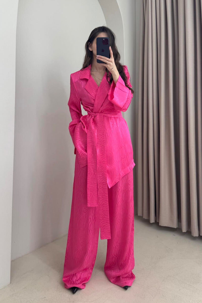 ONE COLOR LACING JACKET+TROUSERS WOMEN SET FUCHSIA/CIKLAMI - 1