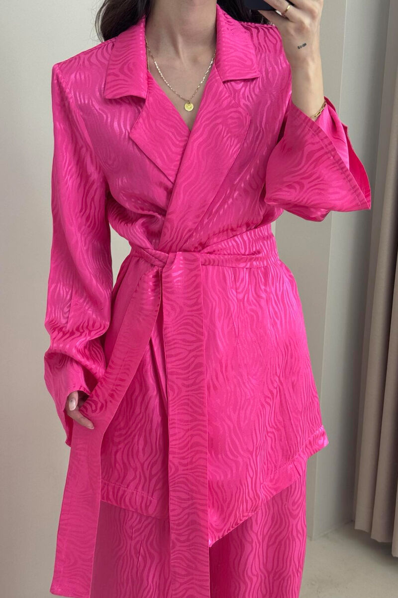 ONE COLOR LACING JACKET+TROUSERS WOMEN SET FUCHSIA/CIKLAMI - 4