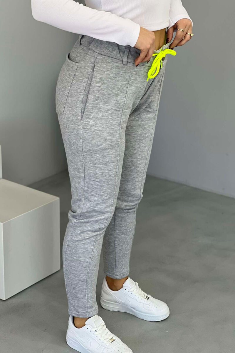 ONE COLOR LACING WOMEN SWEATPANTS LIGHT GREY/GZ - 3