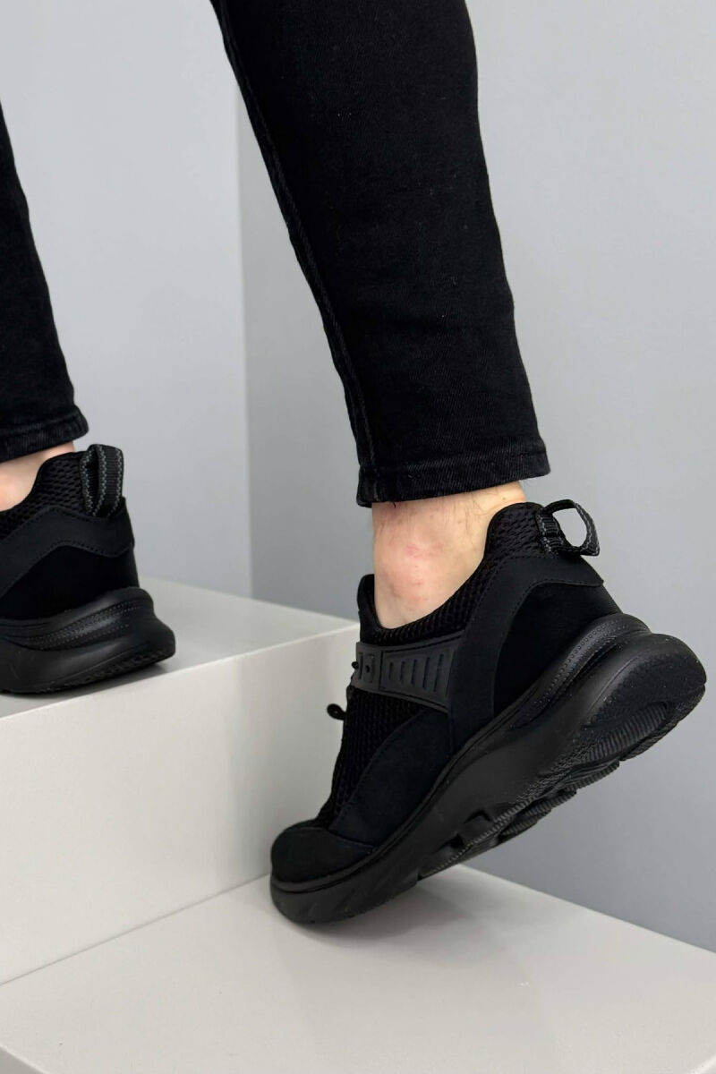 ONE COLOR LACING PLATFORM MEN SNEAKERS BLACK/ E ZEZE - 4