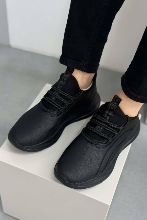 ONE COLOR LACING PLATFORM MEN SNEAKERS BLACK/ E ZEZE - 2