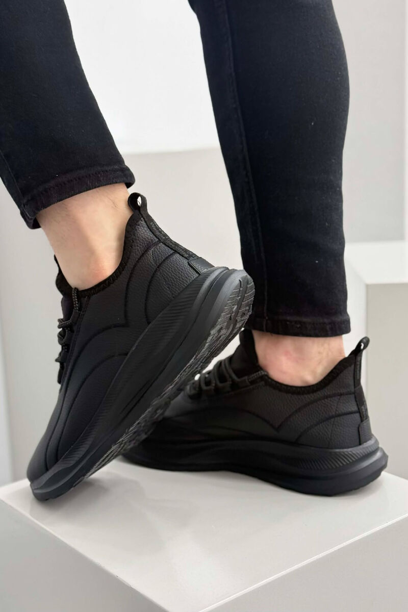 ONE COLOR LACING PLATFORM MEN SNEAKERS BLACK/ E ZEZE - 3