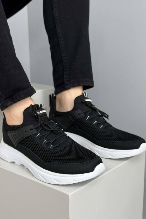 ONE COLOR LACING PLATFORM MEN SNEAKERS BLACK-WHITE/ZEBA 
