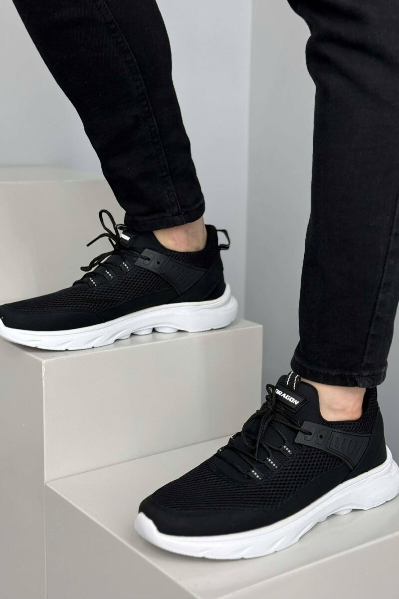 ONE COLOR LACING PLATFORM MEN SNEAKERS BLACK-WHITE/ZEBA - 2