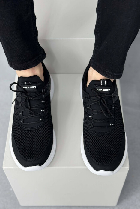 ONE COLOR LACING PLATFORM MEN SNEAKERS BLACK-WHITE/ZEBA - 4