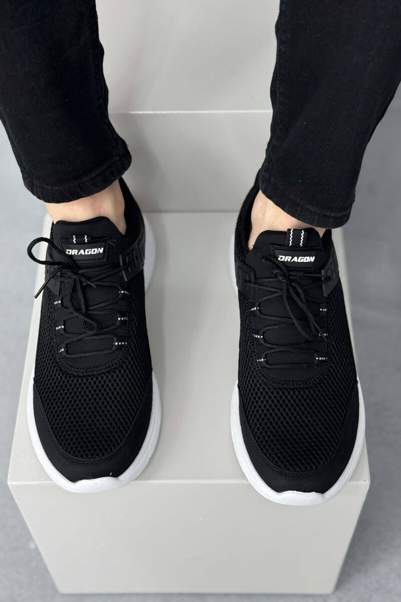 ONE COLOR LACING PLATFORM MEN SNEAKERS BLACK-WHITE/ZEBA - 4