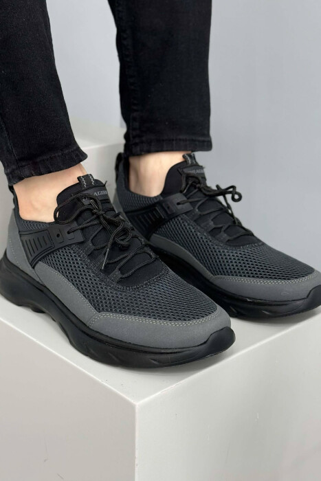 ONE COLOR LACING PLATFORM MEN SNEAKERS DARK GREY/GEE 