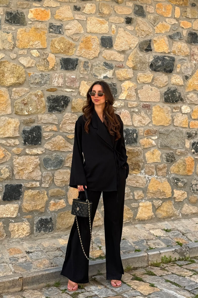 ONE COLOR LACING SHIRT + TROUSERS WOMAN SET BLACK/ E ZEZE - 3