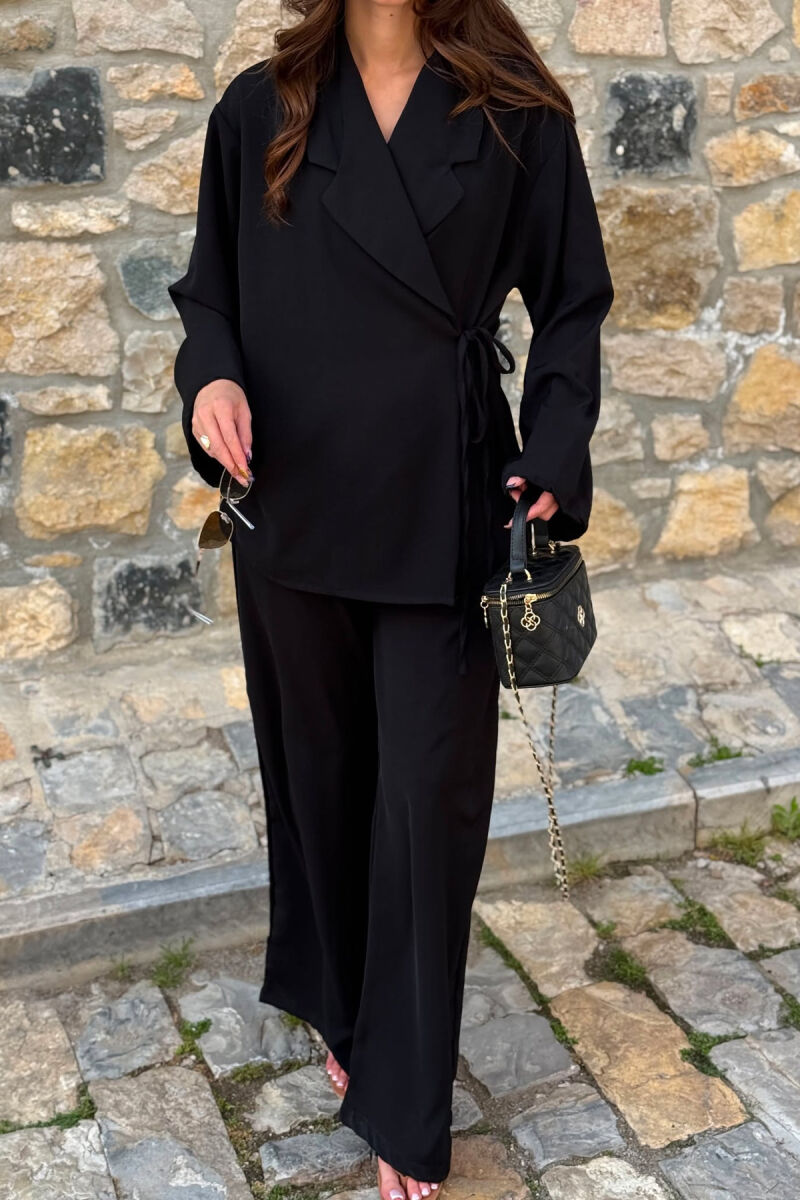 ONE COLOR LACING SHIRT + TROUSERS WOMAN SET BLACK/ E ZEZE - 5