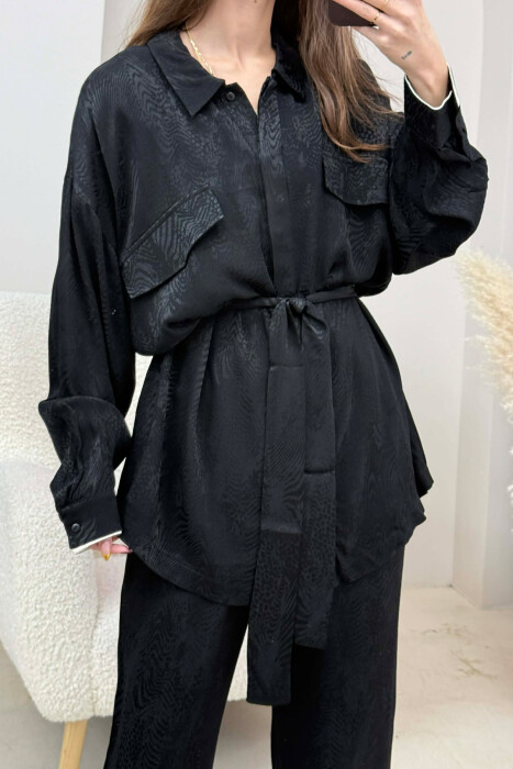 ONE COLOR LACING SHIRT+ TROUSERS WOMEN SET BLACK/ E ZEZE - 4