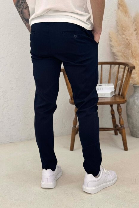 ONE COLOR LACING WAIST MEN PANTS BLUE/BLU - 4