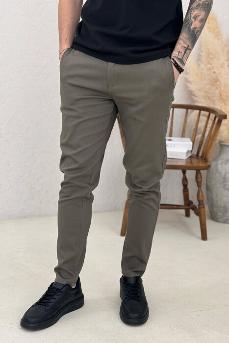 ONE COLOR LACING WAIST MEN PANTS GREEN/JESHILE - 2