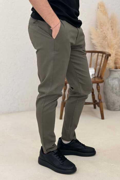 ONE COLOR LACING WAIST MEN PANTS GREEN/JESHILE - 3