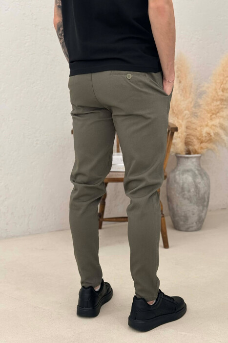 ONE COLOR LACING WAIST MEN PANTS GREEN/JESHILE - 4