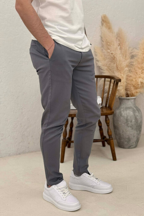 ONE COLOR LACING WAIST MEN PANTS LIGHT GREY/GZ - 3