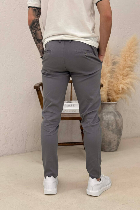 ONE COLOR LACING WAIST MEN PANTS LIGHT GREY/GZ - 4