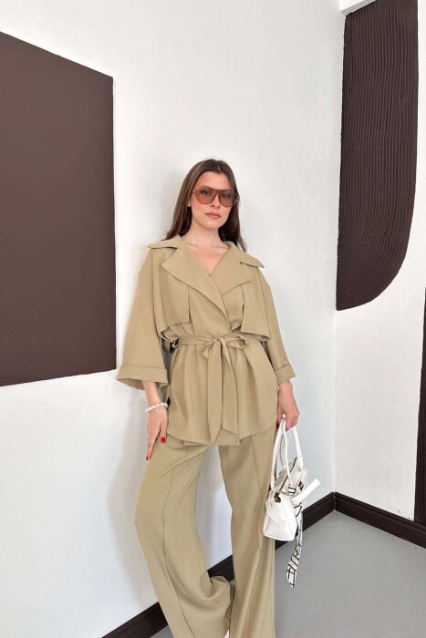 ONE COLOR LACING WAIST SHIRT + TROUSERS WOMAN SET MINT/MENTE - 3