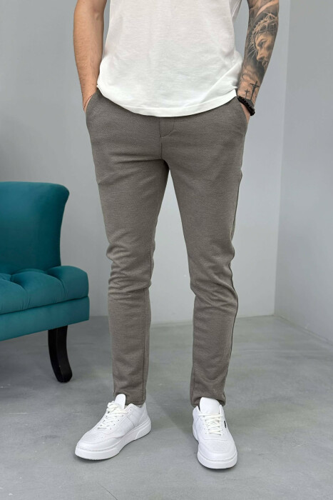 ONE COLOR LACING WAIST SIMPLE MEN PANTS OLIVE/ULLI - KLAUDIO FASHION