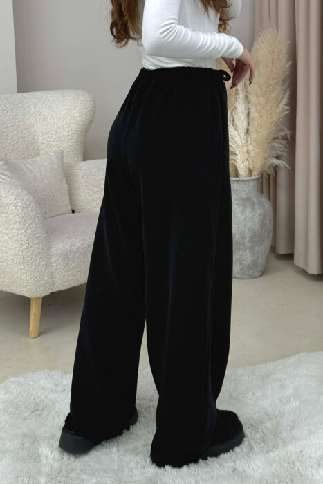 ONE COLOR LACING WAIST WOMEN TROUSERS BLACK/ E ZEZE - 4