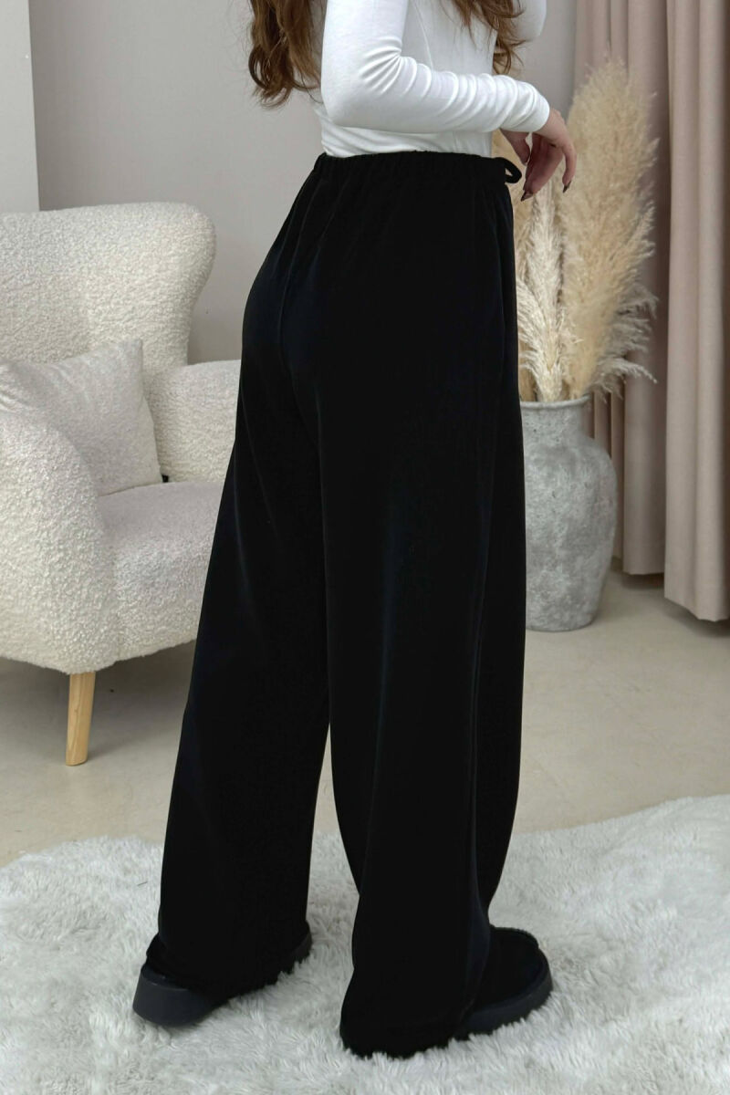 ONE COLOR LACING WAIST WOMEN TROUSERS BLACK/ E ZEZE - 4