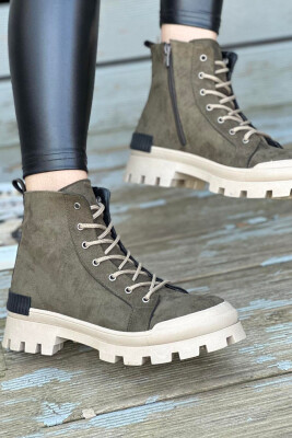 ONE COLOR LACING WOMAN CREW BOOTS GREEN/JESHILE 