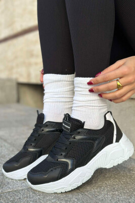 ONE COLOR LACING WOMAN SNEAKERS BLACK-WHITE/ZB 