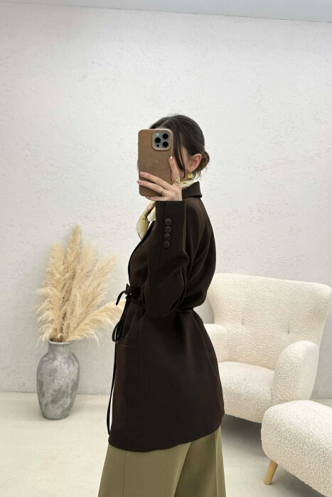 ONE COLOR LACING WOMEN JACKET BROWN/KAFE - 2