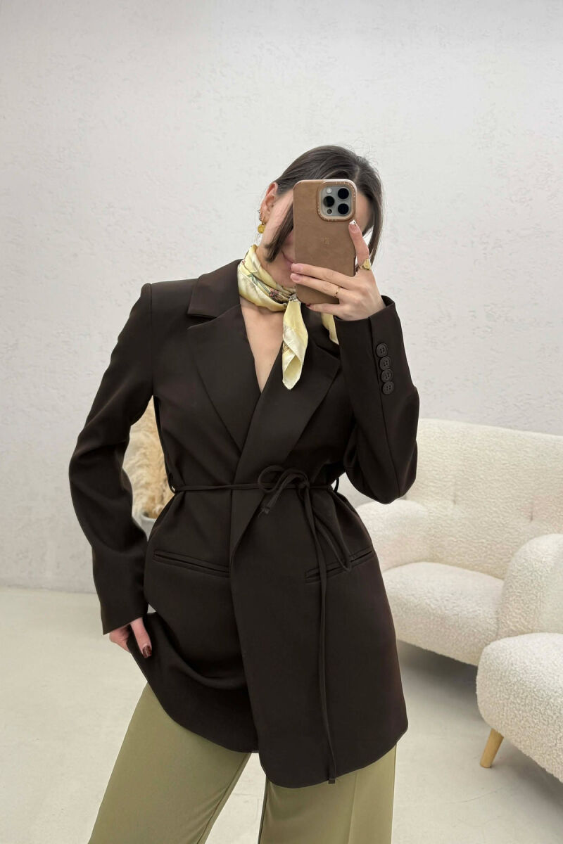 ONE COLOR LACING WOMEN JACKET BROWN/KAFE - 3