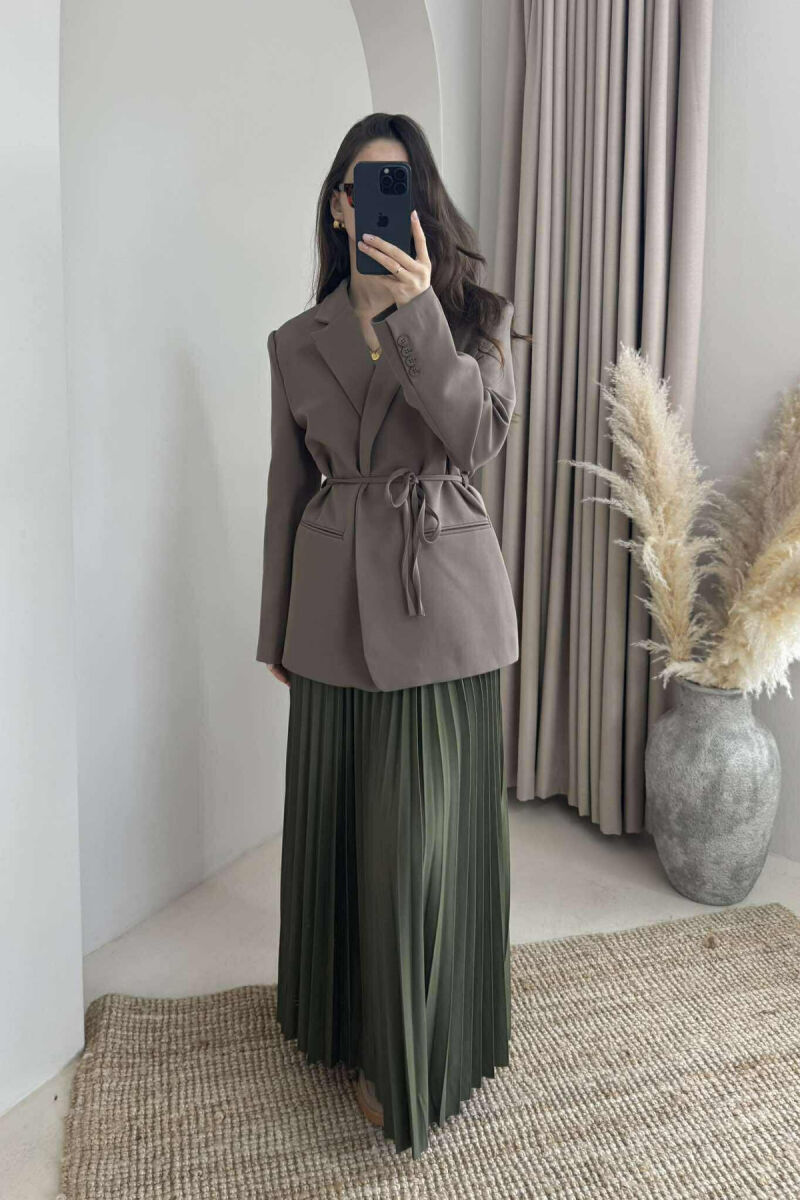 ONE COLOR LACING WOMEN JACKET LIGHT BROWN/KAZB - 1