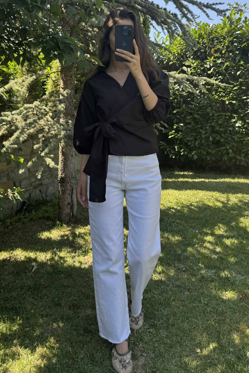 ONE COLOR LACING WOMEN SHIRT BLACK/ E ZEZE - 3