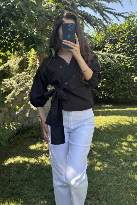 ONE COLOR LACING WOMEN SHIRT BLACK/ E ZEZE - 4