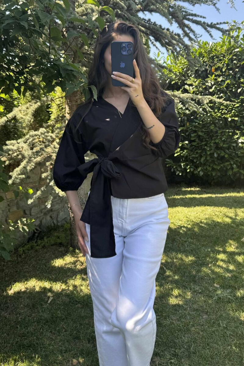 ONE COLOR LACING WOMEN SHIRT BLACK/ E ZEZE - 4