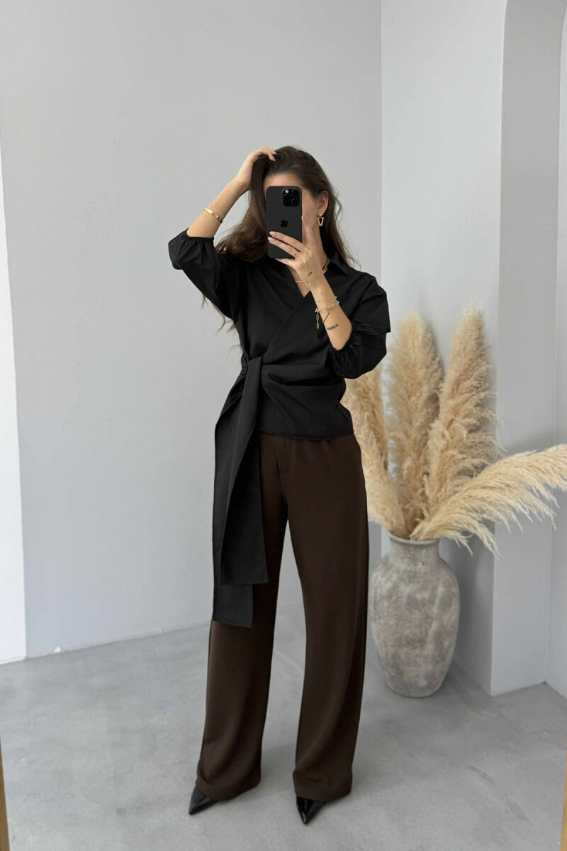 ONE COLOR LACING WOMEN SHIRT BLACK/ E ZEZE - 4