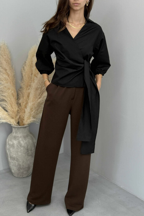 ONE COLOR LACING WOMEN SHIRT BLACK/ E ZEZE - 6