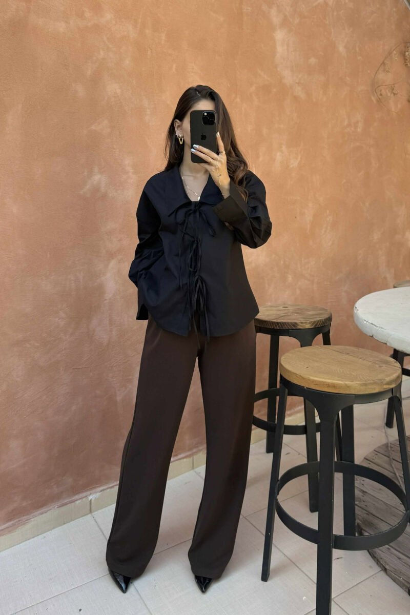 ONE COLOR LACING WOMEN SHIRT BLACK/ E ZEZE - 1