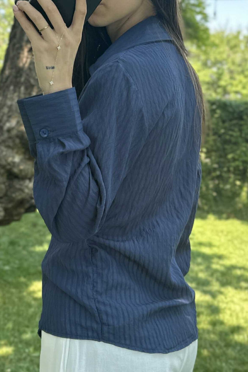 ONE COLOR LACING WOMEN SHIRT DARK BLUE/BEE - 4