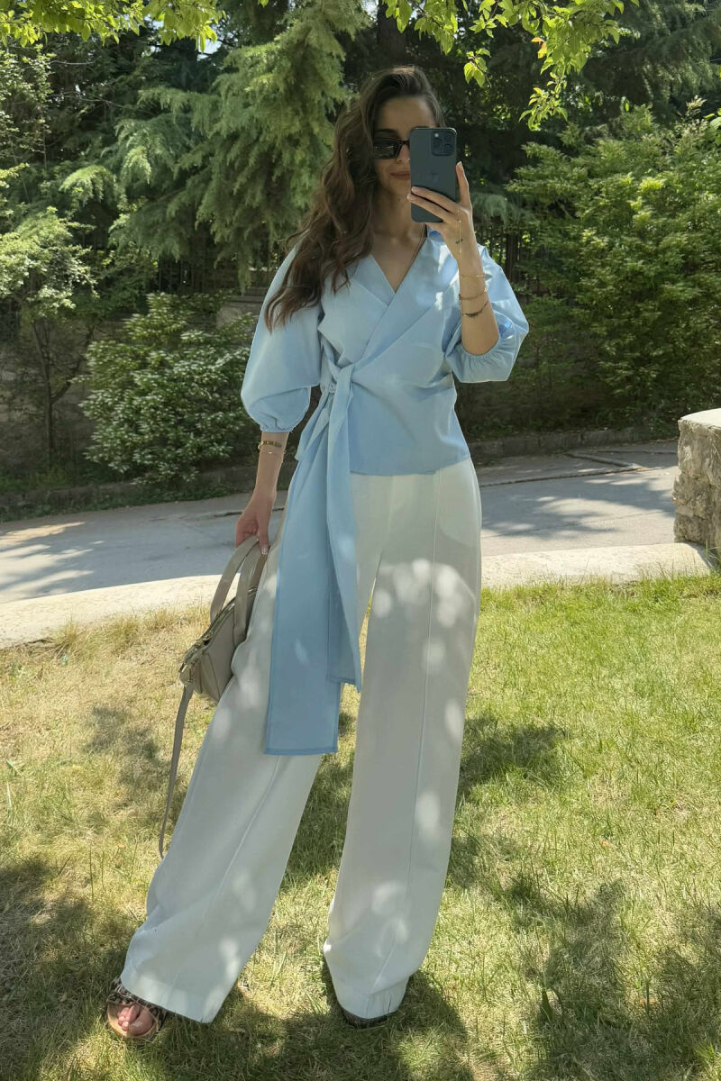 ONE COLOR LACING WOMEN SHIRT LIGHTBLUE/BZ - 1