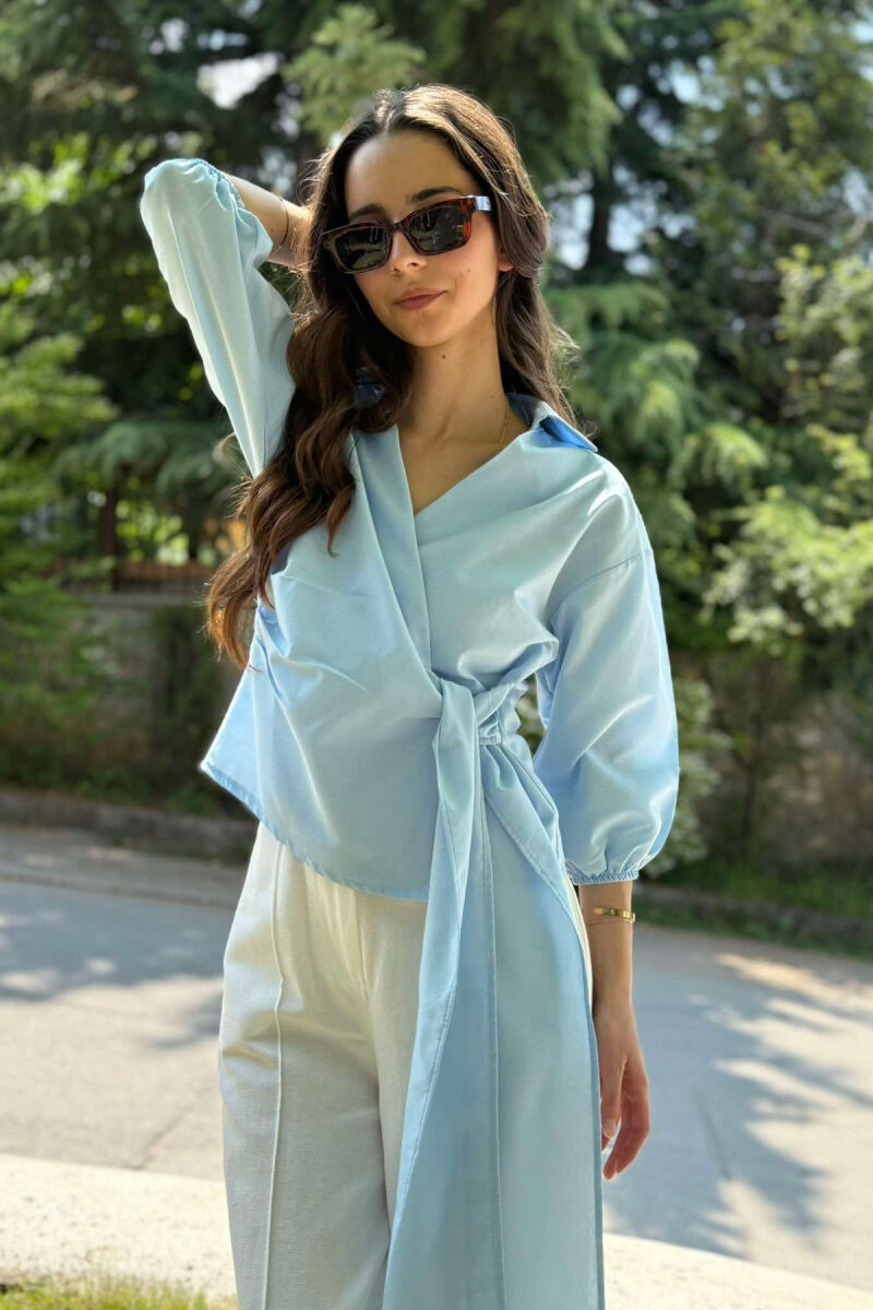 ONE COLOR LACING WOMEN SHIRT LIGHTBLUE/BZ - 5